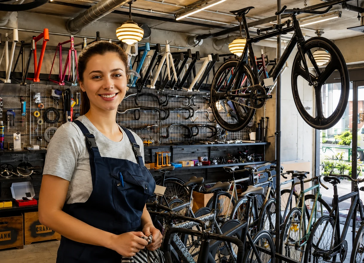 Bicicletaria com oficina e bicicletas à venda