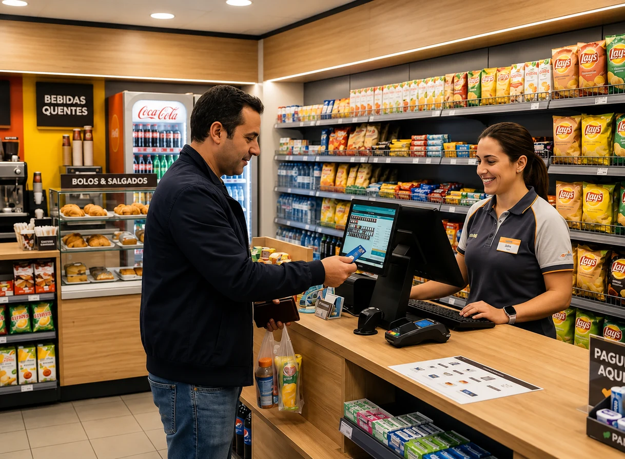 Loja de conveniência com pagamento no caixa